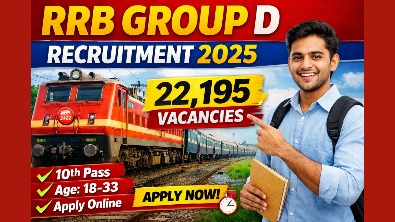RRB Group D Recruitment 2025 (CEN 09/2025) – Apply Online for 22,195 Posts